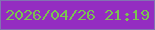 文字の大きさ：2、枠の色：8273b2、背景の色：942dc1、文字の色：7bc351 無料ブログパーツのブログ時計