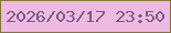 文字の大きさ：2、枠の色：82753a、背景の色：eebae3、文字の色：7c5b80 無料ブログパーツのブログ時計