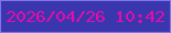 文字の大きさ：4、枠の色：8275e9、背景の色：3936ae、文字の色：e60cab 無料ブログパーツのブログ時計