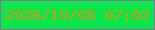 文字の大きさ：1、枠の色：827799、背景の色：0be64c、文字の色：d79413 無料ブログパーツのブログ時計