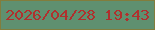 文字の大きさ：2、枠の色：827d3c、背景の色：5f9070、文字の色：b0302e 無料ブログパーツのブログ時計