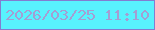 文字の大きさ：1、枠の色：827dd1、背景の色：58f2fe、文字の色：a49ed3 無料ブログパーツのブログ時計