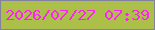 文字の大きさ：2、枠の色：8282a0、背景の色：abbf49、文字の色：fc23f3 無料ブログパーツのブログ時計