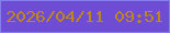 文字の大きさ：2、枠の色：8282ec、背景の色：6e4cd3、文字の色：bf8618 無料ブログパーツのブログ時計