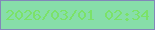 文字の大きさ：3、枠の色：8287b9、背景の色：87dea9、文字の色：7be269 無料ブログパーツのブログ時計