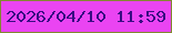 文字の大きさ：2、枠の色：828831、背景の色：ea44f2、文字の色：390d83 無料ブログパーツのブログ時計