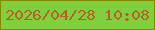 文字の大きさ：3、枠の色：828b00、背景の色：7ed03c、文字の色：bb5e25 無料ブログパーツのブログ時計