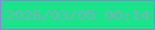 文字の大きさ：2、枠の色：828ccf、背景の色：19e489、文字の色：7cafbe 無料ブログパーツのブログ時計