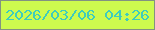 文字の大きさ：4、枠の色：829381、背景の色：cdfb4e、文字の色：3eccbc 無料ブログパーツのブログ時計