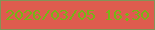 文字の大きさ：1、枠の色：829457、背景の色：de5c4e、文字の色：77b516 無料ブログパーツのブログ時計