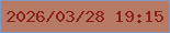 文字の大きさ：3、枠の色：8296be、背景の色：b77a65、文字の色：8d2017 無料ブログパーツのブログ時計