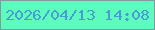 文字の大きさ：3、枠の色：8298a3、背景の色：5efbbe、文字の色：489bd4 無料ブログパーツのブログ時計