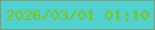 文字の大きさ：5、枠の色：829a77、背景の色：4fd2d1、文字の色：84c102 無料ブログパーツのブログ時計