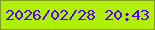 文字の大きさ：2、枠の色：829c1c、背景の色：afef09、文字の色：5502f0 無料ブログパーツのブログ時計