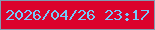 文字の大きさ：2、枠の色：829cb2、背景の色：dc032d、文字の色：73cbfc 無料ブログパーツのブログ時計