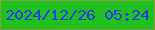 文字の大きさ：4、枠の色：82a13b、背景の色：20c11e、文字の色：243cee 無料ブログパーツのブログ時計