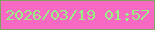 文字の大きさ：3、枠の色：82a261、背景の色：f769c3、文字の色：9af183 無料ブログパーツのブログ時計
