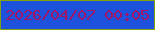 文字の大きさ：5、枠の色：82a407、背景の色：1d52dc、文字の色：a11566 無料ブログパーツのブログ時計