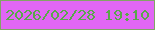 文字の大きさ：1、枠の色：82a466、背景の色：e166f5、文字の色：59a84a 無料ブログパーツのブログ時計