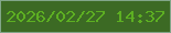 文字の大きさ：2、枠の色：82a689、背景の色：3c6a24、文字の色：5daf22 無料ブログパーツのブログ時計