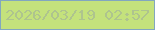 文字の大きさ：5、枠の色：82a7bf、背景の色：c4e27c、文字の色：aec48e 無料ブログパーツのブログ時計