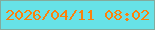 文字の大きさ：1、枠の色：82ab9d、背景の色：67e2e7、文字の色：fc800b 無料ブログパーツのブログ時計