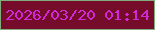 文字の大きさ：5、枠の色：82ac7c、背景の色：750c29、文字の色：d328d7 無料ブログパーツのブログ時計