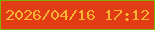 文字の大きさ：5、枠の色：82ae09、背景の色：e23c14、文字の色：f5b434 無料ブログパーツのブログ時計