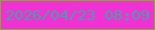 文字の大きさ：1、枠の色：82ae24、背景の色：f031d3、文字の色：4a9ca5 無料ブログパーツのブログ時計