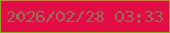 文字の大きさ：2、枠の色：82b014、背景の色：e40c47、文字の色：957154 無料ブログパーツのブログ時計