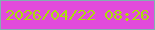 文字の大きさ：2、枠の色：82b0b1、背景の色：e24bdb、文字の色：aadd0b 無料ブログパーツのブログ時計