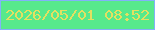 文字の大きさ：3、枠の色：82b1f9、背景の色：57e98c、文字の色：e4e061 無料ブログパーツのブログ時計
