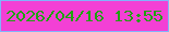 文字の大きさ：4、枠の色：82b3fa、背景の色：f340d5、文字の色：20a211 無料ブログパーツのブログ時計