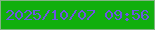 文字の大きさ：4、枠の色：82b483、背景の色：11af0d、文字の色：6c55e2 無料ブログパーツのブログ時計