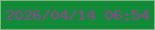 文字の大きさ：5、枠の色：82b488、背景の色：128b39、文字の色：954392 無料ブログパーツのブログ時計