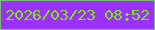 文字の大きさ：3、枠の色：82b67f、背景の色：9a32fc、文字の色：7ee911 無料ブログパーツのブログ時計