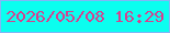 文字の大きさ：5、枠の色：82b6f6、背景の色：0bfeef、文字の色：d6408e 無料ブログパーツのブログ時計