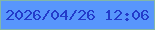 文字の大きさ：3、枠の色：82b7a7、背景の色：5896fc、文字の色：233bcb 無料ブログパーツのブログ時計