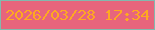 文字の大きさ：4、枠の色：82b9ae、背景の色：e7657c、文字の色：fea920 無料ブログパーツのブログ時計