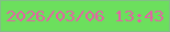 文字の大きさ：5、枠の色：82bf85、背景の色：6cdf5d、文字の色：e363a4 無料ブログパーツのブログ時計