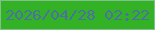 文字の大きさ：1、枠の色：82bf8f、背景の色：33b225、文字の色：4c70a3 無料ブログパーツのブログ時計