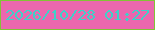 文字の大きさ：4、枠の色：82c336、背景の色：eb67ae、文字の色：3ed1c8 無料ブログパーツのブログ時計