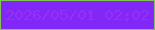文字の大きさ：2、枠の色：82c554、背景の色：8127f7、文字の色：9630f4 無料ブログパーツのブログ時計