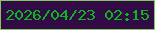 文字の大きさ：5、枠の色：82c763、背景の色：320a45、文字の色：09b81a 無料ブログパーツのブログ時計