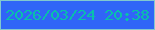 文字の大きさ：2、枠の色：82c8cf、背景の色：3065f7、文字の色：09bfab 無料ブログパーツのブログ時計