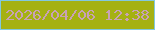 文字の大きさ：2、枠の色：82c8df、背景の色：a5b112、文字の色：c8a2b5 無料ブログパーツのブログ時計