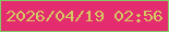 文字の大きさ：5、枠の色：82c968、背景の色：e42d6e、文字の色：d5c762 無料ブログパーツのブログ時計