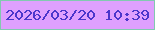 文字の大きさ：5、枠の色：82c9b0、背景の色：dfa0fe、文字の色：4b36cb 無料ブログパーツのブログ時計