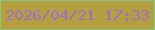 文字の大きさ：2、枠の色：82ca79、背景の色：b69f40、文字の色：a470c7 無料ブログパーツのブログ時計