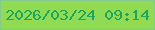 文字の大きさ：2、枠の色：82cb8e、背景の色：91da54、文字の色：1ba85c 無料ブログパーツのブログ時計